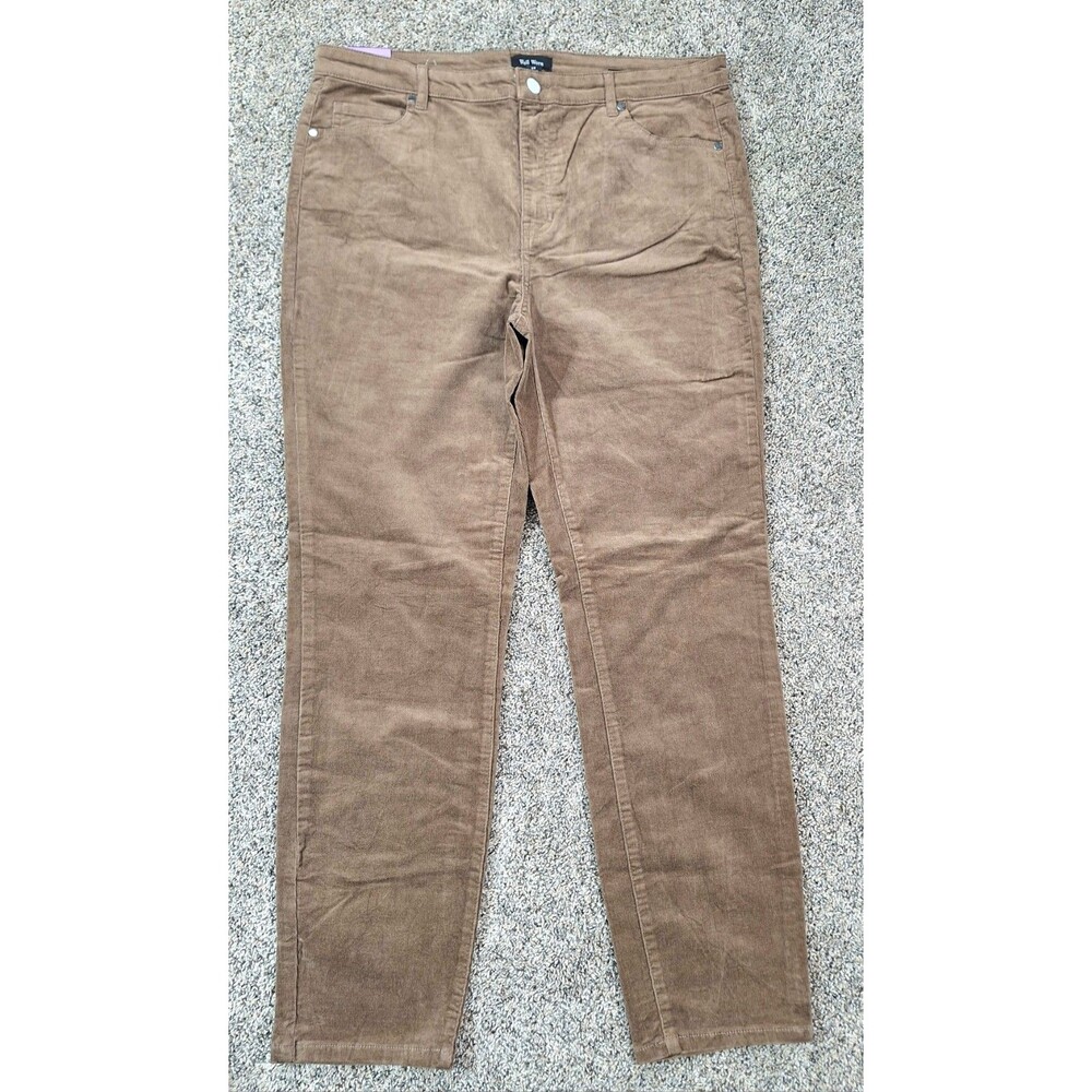 Well Worn Womens High Rise Soft Corduroy Skinny Pants Tan Brown Size 14/34 NEW